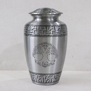 โกศบรรจุอัฐิคุณภาพสูง คลาสสิก ทำจากอะลูมิเนียม สำหรับผู้ใหญ่ ลายต้นโพธิ์  พร้อมอุปกรณ์สำหรับงานศพ - Product Image 2