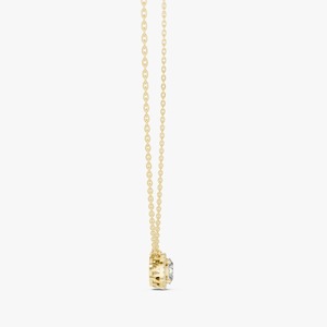 14K Yellow Gold Oval Halo Lab Grown Diamond Pendant <b>Necklace</b> - Product Image 4