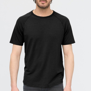 T-shirt d'été décontracté pour homme en coton pur épais de qualité supérieure, col rond, gaufré, uni, à manches courtes, respirant et anti-humidité, coupe ample - Product Image 2