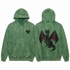 Sweat à capuche zippé vintage personnalisé pour homme, en coton épais, style streetwear, avec imprimé graphique rétro main squelette - Product Image 5