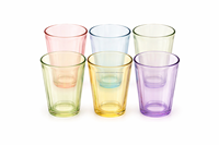 Ensemble de verres à thé colorés de style bohème indien avec support JM INTERNATIONAL JM-70925 Capacité de 100 ml pour les hôtels, les restaurants et l'usage domestique
