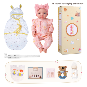 Babeside Hallie 16 Zoll Lebensechte Reborn-Babypuppe Vollsilikon Niedliches Kleines Mädchen Realistische Neugeborenen-Puppe - Product Image 5