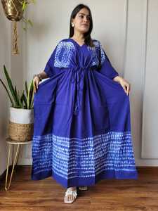 Robe Kaftan en Coton Imprimé pour Femme, Motif Tie-Dye Floral Paisley, Style Bohème, Tenue de Plage, Vêtement de Vacances, Vente en Gros - Product Image 5