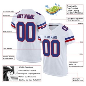 Maillot de football blanc authentique en mesh personnalisé, respirant, uniforme de football athlétique, séchage rapide, vêtements de sport d'équipe, short extensible dans quatre directions - Product Image 3