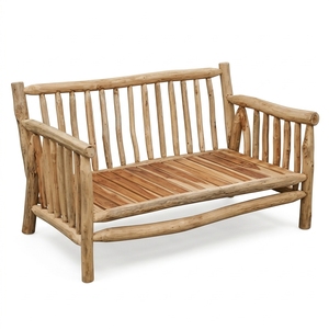 Muebles KAG, Banco de Patio Moderno de Madera de Teca, 2 Plazas, Estructura de Madera, Modelo BEN16 - Product Image 2