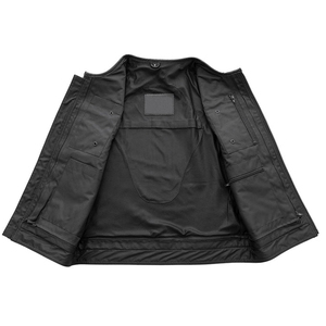 Chaleco de Motociclista de Cuero Genuino y Lona para Hombre, Transpirable, Color Negro Sólido, Sin Mangas, Precio Económico, Última Tendencia - Product Image 4