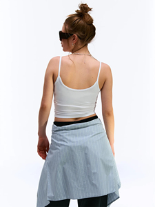 เสื้อกล้ามคอกว้างผู้หญิง ผ้าฝ้ายผสมสแปนเด็กซ์ ทรงเข้ารูป สไตล์ครอป แคมิโซล สตรีทแวร์ Y2K เสื้อผ้าลำลอง สกรีนโลโก้ได้ ใส่สบายสำหรับฤดูร้อน - Product Image 3