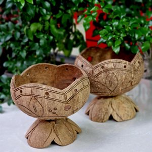 Garden <b>pot</b> planters outdoor <b>large</b> planter natural coconut shell <b>pots</b> for flowers & small plants - Product Image 3