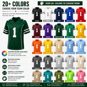Maillot de football américain personnalisé, respirant, uniforme d'équipe, numéro personnalisé, OEM, ODM, marque privée, vente en gros, maillot de sport - Product Image 6