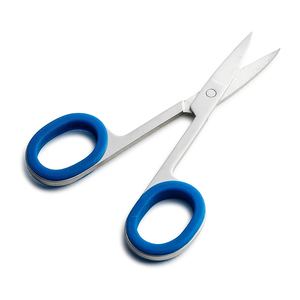 Ciseaux à ongles professionnels en acier inoxydable avec manche bleu pour manucure, pédicure, salon de beauté - Product Image 1