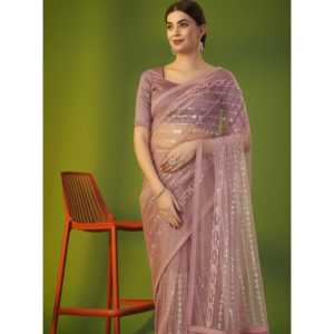 Sari fantaisie avec broderie multi-fils et séquence pour robes de cocktail - Product Image 2