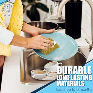 SPONGENATOR Spugne per Pulizia Resistente Anti-Graffio, Spugne per Pulizia Multiuso Bicolore Non Metalliche per Cucina - Product Image 3
