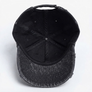 Gorra de mezclilla unisex lisa lavada al por mayor, sin estructura, desgastada, estilo papá, para exteriores, con bordado a mano común - Product Image 2