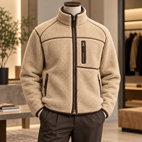 Veste zippée en polaire Sherpa pour homme, coupe classique, fermeture éclair sécurisée, col montant, confortable, avec polaire léger