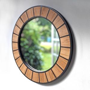 Handmade Home Decorative Mother of Pearl Mosaic <b>Round</b> Shaped Elegant Black & White <b>Wall</b> <b>Mirrors</b> Frame House Decor - Product Image 2