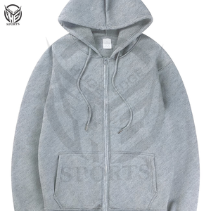 Sweat à capuche zippé pour homme, coupe oversize, en molleton bouclette épais, coupe épaules tombantes, coupe-vent, écologique, haute qualité, hiver - Product Image 1