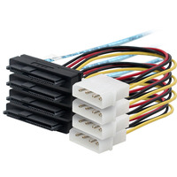 Cable Mini SAS, Cable de alta velocidad de disco duro SAS con fuente de alimentación grande de 4 pines de 2 a 1 Plus 4 de 2 a 1, 2, 1, 2