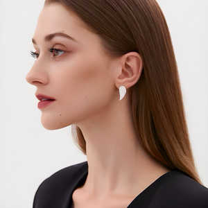 Exquisite Angels Wings Full Moissanite Stud <b>Earrings</b> 925 Sterling Silver Wedding Engagement Gift Party Wear Jewellery For Women - Product Image 2