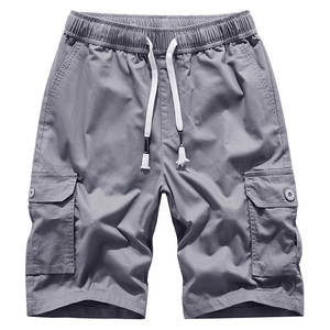 Pantalones Cortos Cargo de Algodón Elásticos de Talla Grande para Hombre, Estilo Urbano, con Cordón, Casuales, con Múltiples Bolsillos, para Hombre y Mujer - Product Image 1