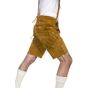 Bavarian Traditional Suede Leather Solid Eco-Friendly Men's Shorts with Embroidery Men Herren Lederhosen Shorts Customized - Product Image 6
