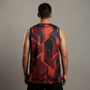 Nouveau maillot de basket-ball pour homme 100% polyester, design personnalisé, nom et logo imprimés, sans manches, taille plus, confortable - Product Image 4