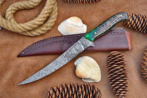 Couteau de filetage de poisson en acier Damas fait main, très tendance, lame de 8 pouces, ambidextre, ultra-affûté, forgé, haute dureté - Product Image 2