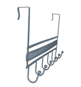 Porte-objets compact en métal avec plusieurs crochets, organisateur de rangement efficace pour les petits espaces, la maison et la salle de bain - Product Image 1