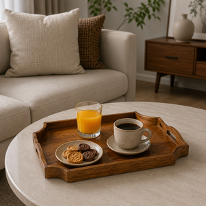 ถาดเสิร์ฟไม้แบบสั่งทำ |   ถาดเสิร์ฟอาหารเช้า กาแฟ ทำจากไม้คุณภาพพรีเมียม งานแฮนด์เมด สำหรับใช้ในบ้าน โรงแรม ร้านอาหาร ตกแต่งห้องครัว - Product Image 4