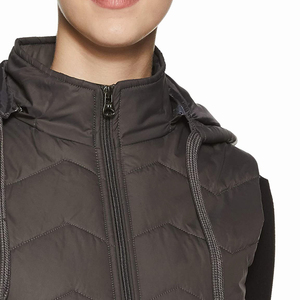 Gilet matelassé décontracté pour femme, veste d'hiver légère sans manches, respirante en nylon, rembourrage chaud, col montant, coupe-vent - Product Image 5