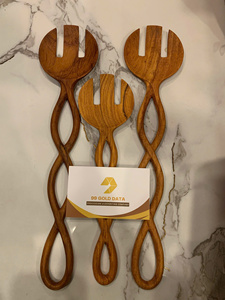 Cuchara de Té Ecológica con Mango de Madera en Forma de Bollo y Espejo Chapado en Oro, Diseño Creativo Vintage, Utensilio de Cocina de Mango Largo para Fiestas, Regalos - Product Image 2