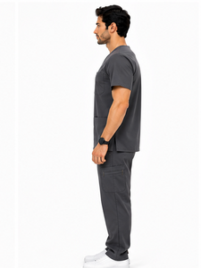 Conjunto de uniforme médico para hombre, estilo jogger, transpirable, con spandex, para hospital, enfermería, cómodo, moderno y duradero. - Product Image 4