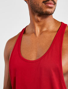 Camiseta sin mangas para hombre, estilo stringer, para gimnasio, de verano, cuello redondo, algodón/fibra de bambú, antibacteriana, de secado rápido. - Product Image 5