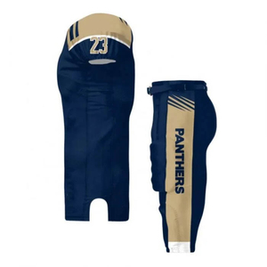 Men's <b>Padded</b> American Football <b>Pants</b> Button Fly Closure Solid Black Mesh Athletic Fit Adults All Winter Four-Way Stretch - Product Image 1