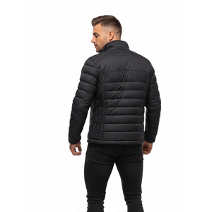 Chaqueta acolchada ligera para hombre, cálida para invierno, con cierre de cremallera, cuello alto, resistente al agua, informal, para exteriores. - Product Image 6