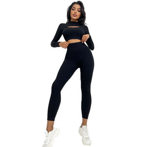 Conjuntos de Yoga para Mujer de Cintura Alta Sin Costuras, Trajes de Gimnasio Femeninos, Ropa para Correr, Traje de Yoga, Leggings de Manga Larga, Conjuntos de Sujetador Deportivo para Fitness - Product Image 1