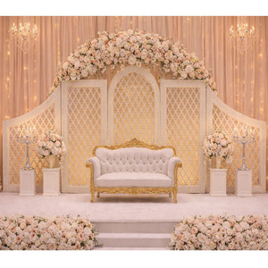 ฉากตกแต่งงานนิกะห์ล่าสุดพร้อมแผงเลเซอร์คัท ดีไซน์หรูหราสไตล์โมกุฎ ฉากหลังงานแต่งงานแบบแผง ฉากตกแต่งเวทีงานแต่งงานแบบยิว - Product Image 1