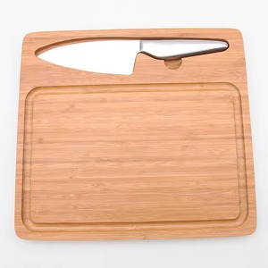 Bamboo Chopping Board With <b>Knife</b> Holder Rectangle Anti-Slip Dishwasher <b>Safe</b> Single Piece Package - Product Image 5