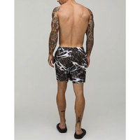 Short de bain imprimé pour homme, taille mi-haute, élastique, séchage rapide, décontracté, longueur courte, en polyester, motif imprimé