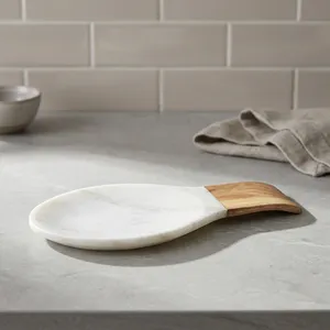 ช้อนเสิร์ฟหินอ่อนพร้อมด้ามไม้สำหรับใช้ในครัว - Product Image 4