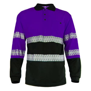 Camisa de seguridad reflectante de manga larga con logotipo personalizado al por mayor, ropa de trabajo de alta visibilidad en neón para paisajismo y trabajos al aire libre - Product Image 2