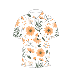 Camiseta Polo Personalizada para Hombre con Estampado Floral Naranja, Manga Corta, Informal, de Moda, para Golf, con Logotipo Personalizado, OEM, ODM, al por Mayor - Product Image 1