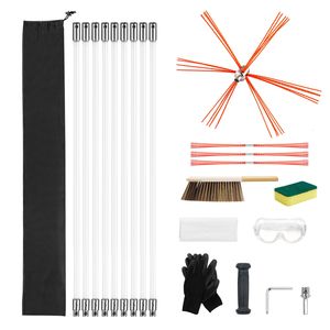 Kit per la Pulizia del Camino Estensibile da 9 Metri con Occhiali Protettivi e Spazzole di Ricambio, Accessori per la Pulizia del Caminetto - Product Image 1