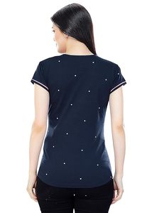 Camiseta de maternidad de algodón con estampado de puntos y ajuste regular para mujer - Product Image 3