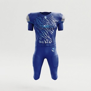 Custom Blue <b>Zebra</b> <b>Print</b> American Football Padded Jersey and Pants Set Team Uniform Sublimated Sportswear for Men Youth Clubs - Product Image 4