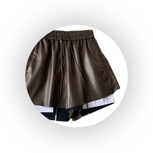 Shorts de Cuero Genuino de Cintura Alta para Mujer, Pantalones Cortos Ajustados y Sensuales de Color Marrón, Logotipo Personalizado, Venta al por Mayor, Ropa Urbana para Fiestas y Clubes - Product Image 4