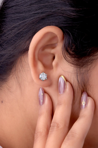 Pendientes de tuerca redondos de plata con moissanita y diamante, clásicos solitarios, para hombre, mujer, unisex, joyería minimalista de lujo, regalo - Product Image 2