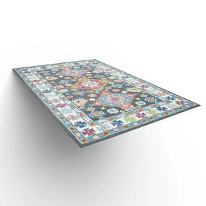 Tapis d'intérieur en laine tufté à la main, design abstrait, écologique, antidérapant, à poils moyens, multicolore, pour salon - Product Image 6