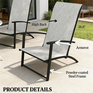 Set di 2 Sedie da Pranzo Pieghevoli Grigie per Esterni, Terrazza, Campeggio e Giardino - Product Image 3