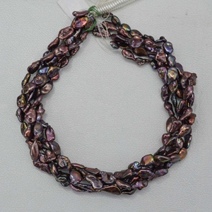 Perles d'eau douce naturelles de 6 mm, 7 mm, 8 mm, couleur marron, verte, violette, perles fantaisie irrégulières, longs fils de perles, bijoux, produits les mieux notés - Product Image 3