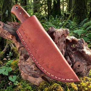 Custom Hunting Tracker Knife <b>Leather</b> Sheath Handmade Damascus Steel Waterproof Survival Camping <b>Tool</b> for All Seasons - Product Image 5